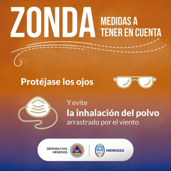 Seguridad y Justicia advierte sobre el viento Zonda y brinda recomendaciones